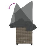 vidaXL Chaise longue avec auvent et coussins gris résine tressée