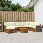 vidaXL Ensemble de canapés d'extérieur 7 Pièces Naturel et Crème