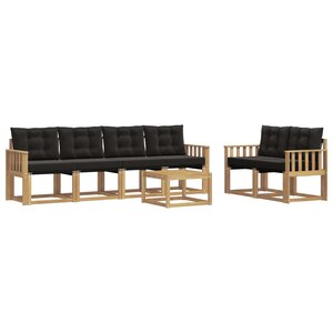 vidaXL Ensemble de canapés d'extérieur 7 pc Blanc et noir