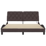 vidaXL Cadre de lit avec LED sans matelas marron foncé 160x200cm tissu