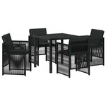 vidaXL Ensemble de salle à manger pour jardin 5 Pièces Noir Poly rotin