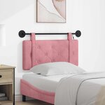 vidaXL Tête de lit suspendue Avec lumière LED Rose Velours
