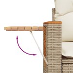 vidaXL Salon de jardin avec coussins 3 Pièces beige résine tressée