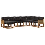 vidaXL Ensemble de canapés d'extérieur 8 pc Naturel et noir