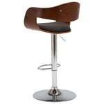 vidaXL Chaises de bar lot de 2 gris bois courbé et tissu