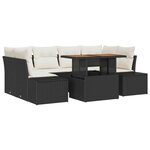 vidaXL Ensemble de salle à manger pour jardin Manuel 7 Pièces Noir  Crème