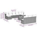 vidaXL Salon de jardin 11 Pièces avec coussins gris clair résine tressée