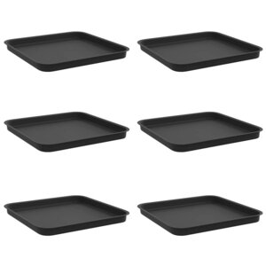 vidaXL Plateau carré à fleurs 6 Pièces Noir 32 x 32 x 2 5 cm Plastique
