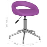 vidaXL Chaises à manger pivotantes lot de 2 violet similicuir