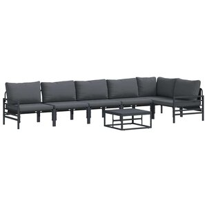 vidaXL Ensemble de canapé de jardin Anthracite Acier