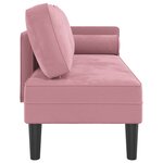 vidaXL Chaise longue avec coussins rose velours