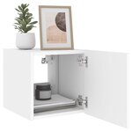 vidaXL Meuble TV mural avec lumières LED blanc 30 5x35x30 cm