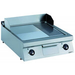 Plancha electrique double lisse rainurée - série 900 - combisteel -  - acier doux 800x900x250mm