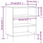 vidaXL Buffet sonoma gris 57x35x70 cm bois d'ingénierie