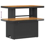 Canapé de jardin de 8 pièces avec coussins en poly rattan noir acacia