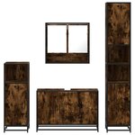 vidaXL Ensemble meubles salle de bain 4 Pièces chêne fumé bois ingénierie