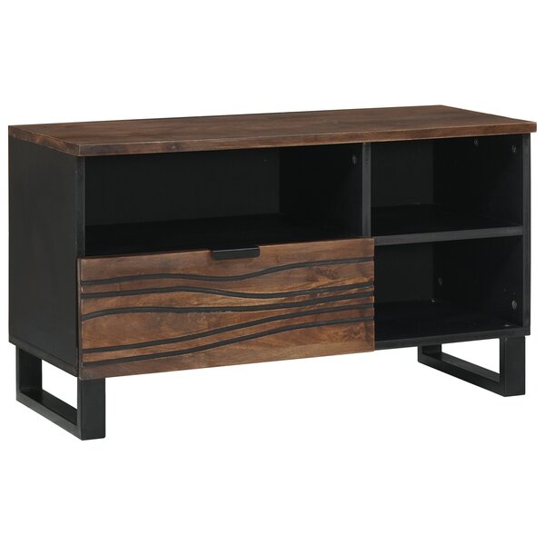 vidaXL Meuble TV - 80x33.5x46 cm  fait en bois massif et bois d'ingénierie.