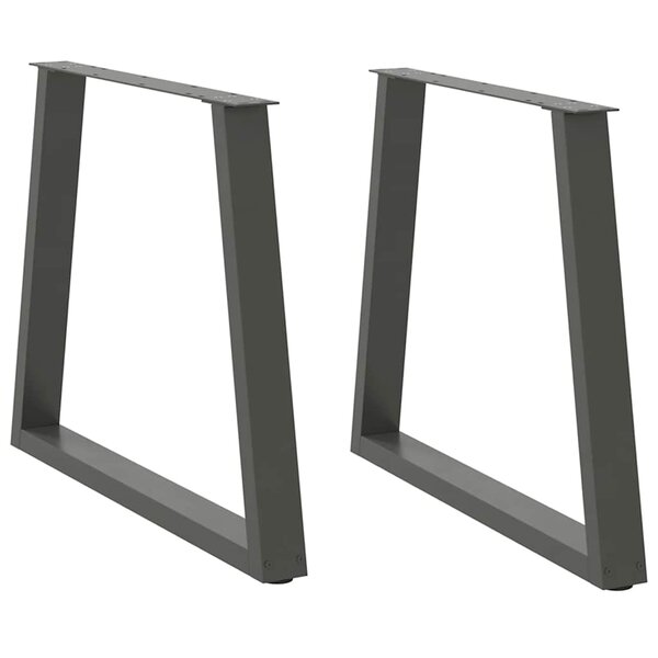 vidaXL Pieds de table à manger en forme de V  2 pièces  anthracite  80 x (72-73 3) cm  acier