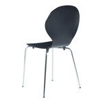 Lot de 4 chaises de salle à manger moderne design robuste noir chrome 03_0009821