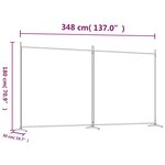 vidaXL Cloison de séparation 2 panneaux Anthracite 348x180 cm Tissu