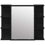 vidaXL Ensemble de mobilier de salle de bain avec étagère 3 Pièces Noir