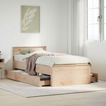 vidaXL Cadre de lit sans matelas avec tête de lit 100x200 cm bois pin