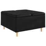 vidaXL Pouf de rangement avec coussin Noir 80 x 80 x 45 cm Simili cuir