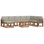 vidaXL Ensemble de canapés d'extérieur 9 pc Gris Naturel et Clair