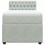 vidaXL Sommier à lattes de lit et matelas Gris clair 90x190 cm Velours