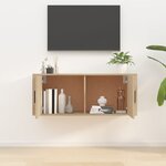 vidaXL Meuble TV mural Chêne Sonoma 100x34 5x40 cm