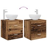 vidaXL Vanité de lavabo mural Bois ancien 49 5 x 41 x 64 5 cm