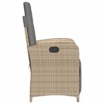 vidaXL Ensemble de bistro 3 Pièces coussins mélange beige résine tressée