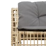 vidaXL Canapé de jardin et coussins et repose-pied en forme de L rotin