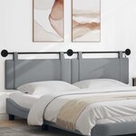 vidaXL Tête de lit suspendue Gris clair Tissu