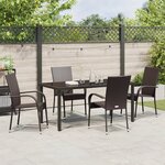 vidaXL Ensemble salle à manger jardin 5 pièces marron rattan poly