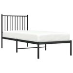 vidaXL Cadre de lit métal sans matelas avec tête de lit noir 80x200 cm