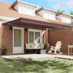 vidaXL Cadre d'auvent Marron 450 × 300 cm Polyester avec revêtement PU