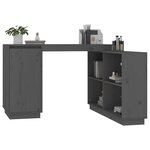 vidaXL Bureau Gris 110x50x75 cm Bois massif de pin