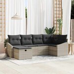 vidaXL Ensemble de canapé de jardin 6 Pièces Gris clair 55 x 62 x 69 cm