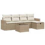 vidaXL Salon de jardin avec coussins 6 Pièces beige résine tressée