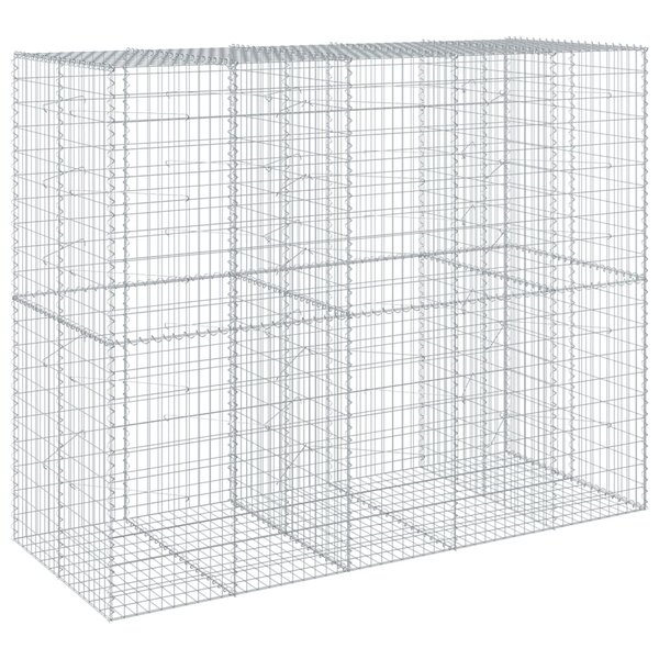 vidaXL Panier gabion avec couvercle 250x100x200 cm fer galvanisé
