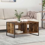 vidaXL Table basse Chêne Fumé 80 x 50 x 40 cm Bois d'ingénierie