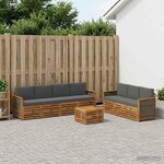 vidaXL Ensembles de canapés avec coussin 8 Pièces Bois d'Acacia Massif