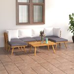 vidaXL Salon de jardin 7 Pièces avec coussins Bois d'acacia solide