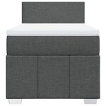 vidaXL Sommier à lattes de lit et matelas Gris foncé 90x190 cm Tissu