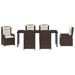 vidaXL Ensemble de salle à manger pour jardin 7 Pièces Marron polyrotin