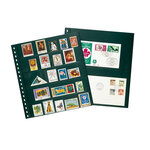 Feuilles de classement Omnia Lindner à 5 bandes pour timbres-poste. Fond - Noir