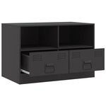 vidaXL Meubles TV 2 Pièces noir 67x39x44 cm acier
