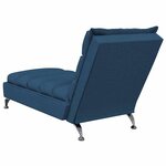 vidaXL Chaise longue de massage avec coussins bleu tissu