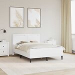 vidaXL Cadre de lit avec bandes LED Blanc 120 x 190 cm Simili cuir